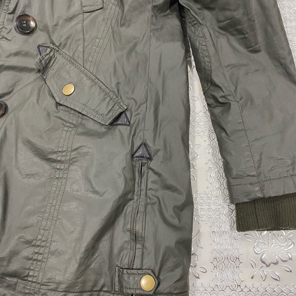 American Rag Olive Green Winter Utility Jacket with Faux Fur Trim Size small - Picture 8 of 9
